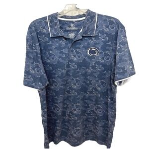 Colosseum Penn State Nittany Lions Mens Large Blue Camo Polo Shirt NCAA Golf
